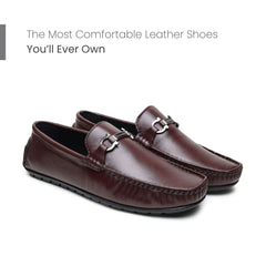 Hayes London | Belfort Driving Loafers – Brown Plain Genuine Leather Men’s Shoes
