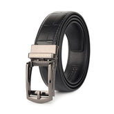 Hayes London | Sparta Grey Auto-Lock No-Hole Genuine Leather Belt for Men – Micro-Adjustable Smart Ratchet Belt for Formal, Office & Evening Wear (Textured Black)