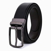 Hayes London | Italian Leather Reversible Black & Brown Belt For Men (Leather Texture: Braided)
