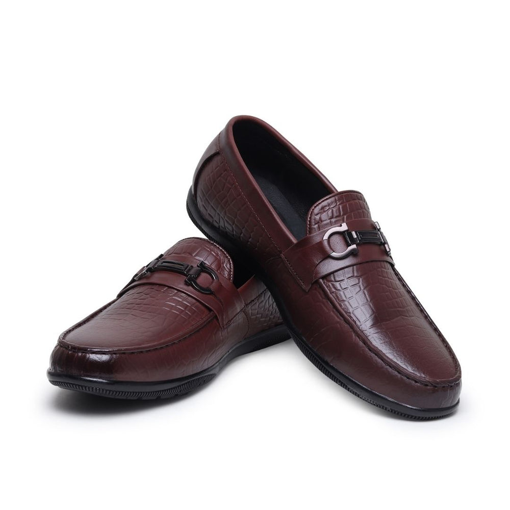 Hayes London | Jaxon Horsebit Loafers – Brown Croco Genuine Leather Men’s Shoes