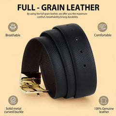 Hayes London | Italian Leather Reversible Black & Brown Belt For Men (Leather Texture: Viper)