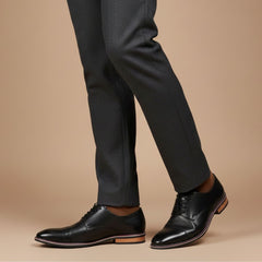 Hayes London | Shelby Wholecut Oxford Shoes – Black Plain Genuine Leather Men’s Shoes