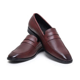 Hayes London | Windsor Brown Formal Penny Loafers for Men – Genuine Leather Dotted Slip-On Shoes for Office & Party Wear