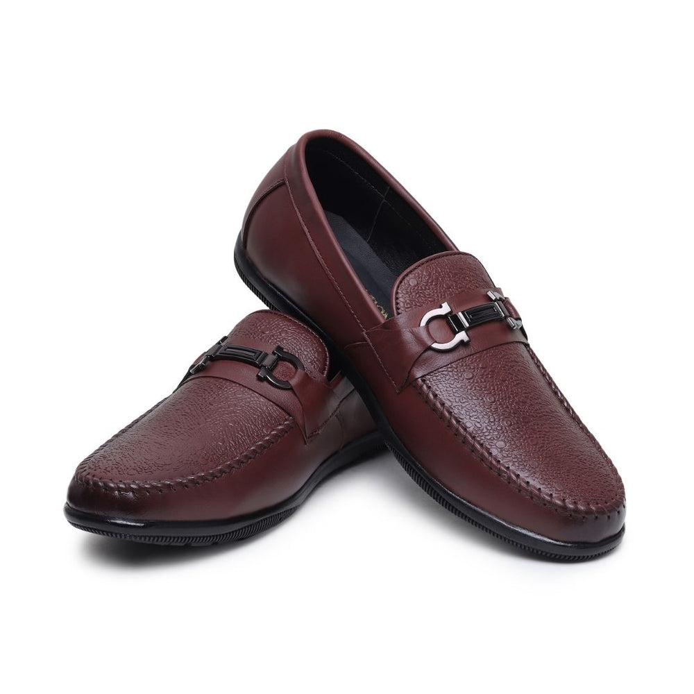 Hayes London | Falcon Horsebit Loafers – Brown Pebbled Genuine Leather Men’s Shoes