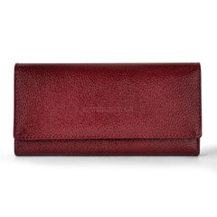 Hayes London | Cherry Genuine Leather Bi-Fold Clutch For Women (Leather Texture: Classic & Color: Cherry)