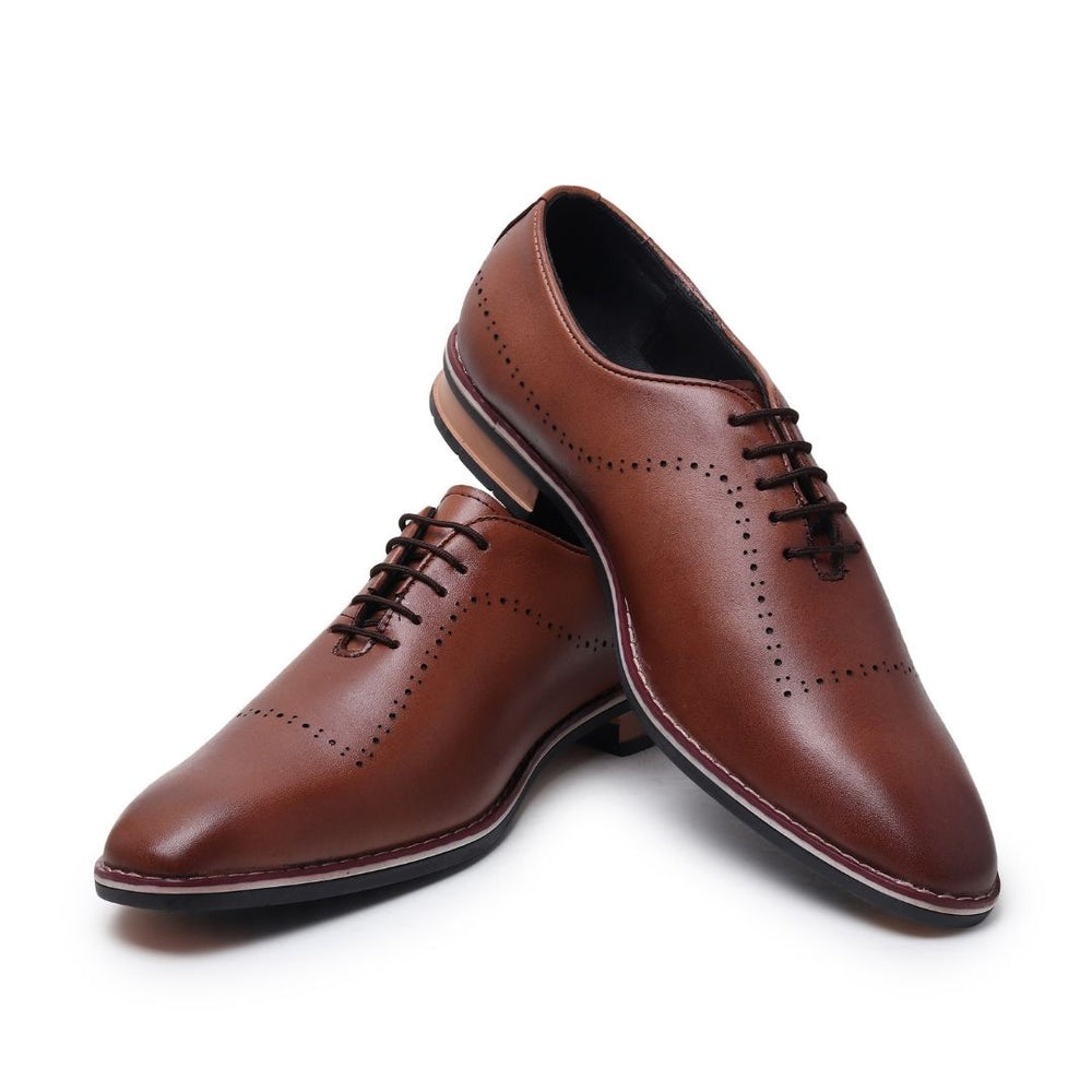Hayes London | Shelby Wholecut Oxford Shoes – Tan Plain Genuine Leather Men’s Shoes