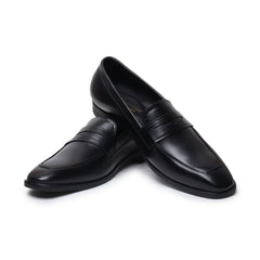 Hayes London | Belmonte Black Formal Penny Loafers for Men – Genuine Leather Slip-On Shoes for Office & Party Wear