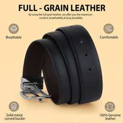 Hayes London | Italian Leather Reversible Black & Brown Belt For Men (Leather Texture: Viper)