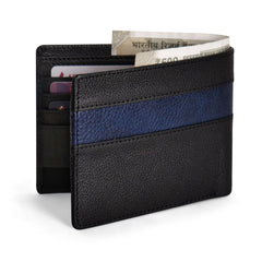 Hayes London | Maverick Black Genuine Leather Textured Wallet for Men - RFID Blocking, Slim Bifold Wallet with 11 Compartments