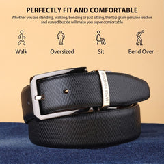Hayes London | Italian Leather Reversible Black & Brown Belt For Men with Black & Gold Buckle (Leather Texture: Viper)