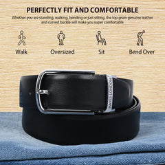 Hayes London | Italian Leather Reversible Black & Brown Belt For Men (Leather Texture: Braided)