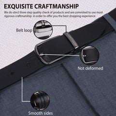 Hayes London | Reversible Black & Brown Genuine Leather Belt For Men (Leather Texture: Wild)