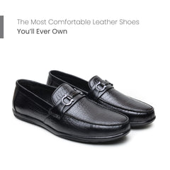 Hayes London | Jaxon Horsebit Loafers – Black Croco Genuine Leather Men’s Shoes