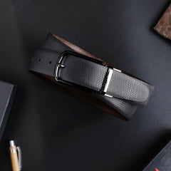 Hayes London | Italian Leather Reversible Black & Brown Belt For Men (Leather Texture: Viper)