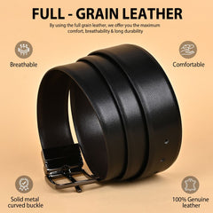 Hayes London | Italian Leather Reversible Black & Brown Belt For Men (Leather Texture: Braided)