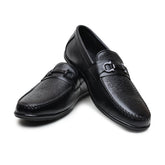 Hayes London | Falcon Horsebit Loafers – Black Pebbled Genuine Leather Men’s Shoes