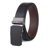 Hayes London | Armour Black & Brown Italian Leather Auto-Lock Reversible Belt for Men – Micro-Adjustable Fit