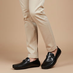 Hayes London | Belfort Driving Loafers – Black Plain Genuine Leather Men’s Shoes