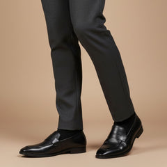 Hayes London | Belmonte Black Formal Penny Loafers for Men – Genuine Leather Slip-On Shoes for Office & Party Wear