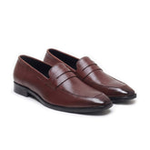 Hayes London | Belmonte Brown Formal Penny Loafers for Men – Genuine Leather Slip-On Shoes for Office & Party Wear