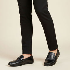 Hayes London | Blaze Horsebit Loafers – Black Plain Genuine Leather Men’s Shoes