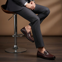 Hayes London | Blaze Horsebit Loafers – Brown Plain Genuine Leather Men’s Shoes