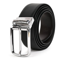 Hayes London | Italian Leather Reversible Black & Brown Belt For Men (Leather Texture: Braided)