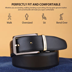 Hayes London | Italian Leather Reversible Black & Brown Belt For Men with Black & Gold Buckle (Leather Texture: Braided)