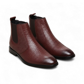 Hayes London | Hawk Chelsea Boots – Brown Textured Genuine Leather Men’s Shoes