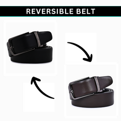 Hayes London | Italian Leather Reversible Black & Brown Belt For Men (Leather Texture: Braided)