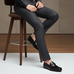 Hayes London | Jaxon Horsebit Loafers – Black Croco Genuine Leather Men’s Shoes