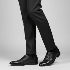 Hayes London | Monarch Wingtip Brogues – Black Perforated Genuine Leather Men’s Shoes