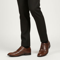 Hayes London | Monarch Wingtip Brogues – Brown Perforated Genuine Leather Men’s Shoes