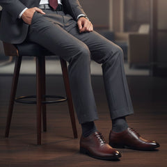 Hayes London | Monarch Wingtip Brogues – Brown Perforated Genuine Leather Men’s Shoes