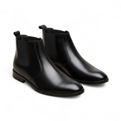 Hayes London | Strider Chelsea Boots – Black Plain Genuine Leather Men’s Shoes