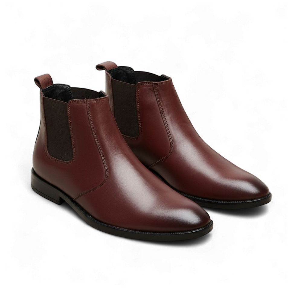 Hayes London | Strider Chelsea Boots – Brown Plain Genuine Leather Men’s Shoes