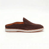 Hayes London | Riviera Brown - Italian Suede Leather Backless Slip-On Mule Loafers for Men – Casual Summer-Walk Half Shoes