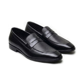 Hayes London | Windsor Black Formal Penny Loafers for Men – Genuine Leather Dotted Slip-On Shoes for Office & Party Wear