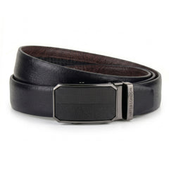 Hayes London | Asgard Auto-Lock No-Hole Genuine Leather Belt for Men – Micro-adjustable Reversible Black & Brown Belt for Formal & Casual Wear