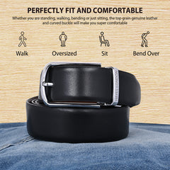 Hayes London | Italian Leather Reversible Black & Brown Belt For Men (Leather Texture: Plain)