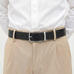 Hayes London | Reversible Black & Brown Genuine Leather Belt For Men (Leather Texture: Wild)