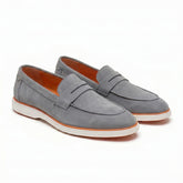 Hayes London | Velour Ash Grey - Italian Suede Leather Casual Loafer Shoes for Men – Smart, Breathable Summer-Walk Loafers