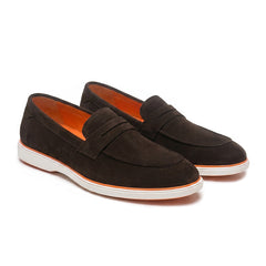 Hayes London | Velour Brown - Italian Suede Leather Casual Loafer Shoes for Men – Smart, Breathable Summer-Walk Loafers