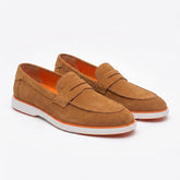 Hayes London | Velour Camel Brown - Italian Suede Leather Casual Loafer Shoes for Men – Smart, Breathable Summer-Walk Loafers