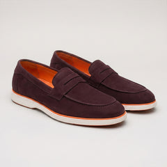 Velour Wine - Italian Suede Leather Casual Loafer Shoes for Men – Smart, Breathable Summer-Walk Loafers