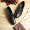 Hayes London | Falcon Horsebit Loafers – Black Pebbled Genuine Leather Men’s Shoes