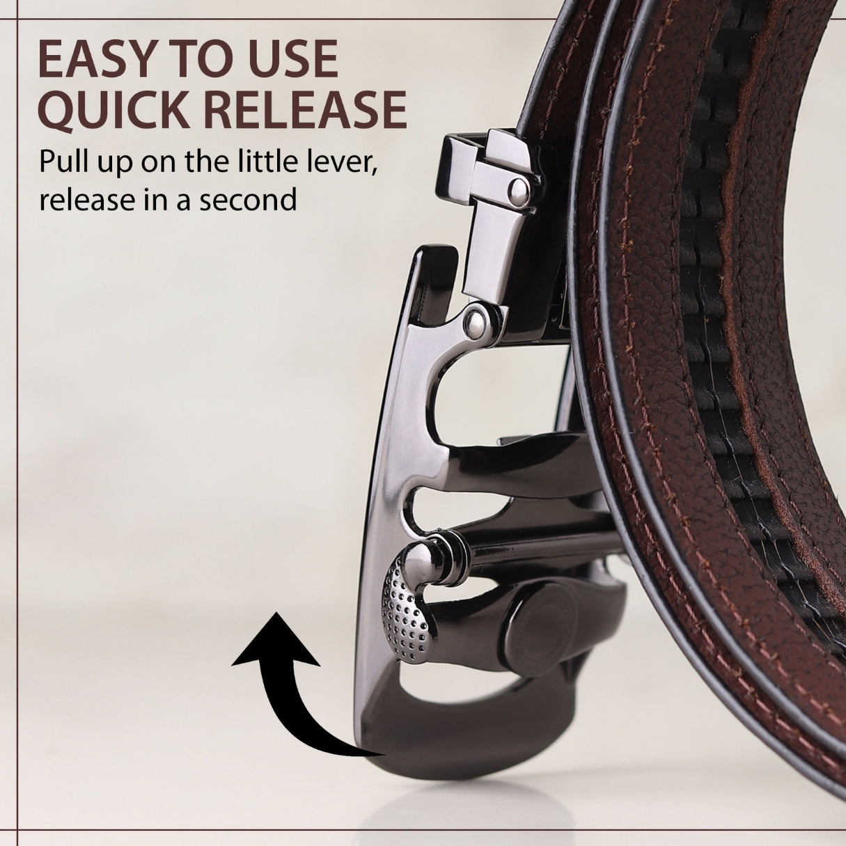 Hayes London | Auto-Lock Genuine Leather Black Belt for Men | Premium Micro-Adjustable No-Hole Belt (Leather Texture: Croco)