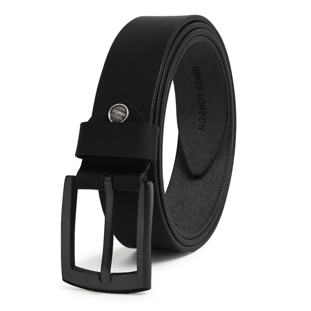 Black Genuine Leather Belt for Men with Black Buckle – Hayes London