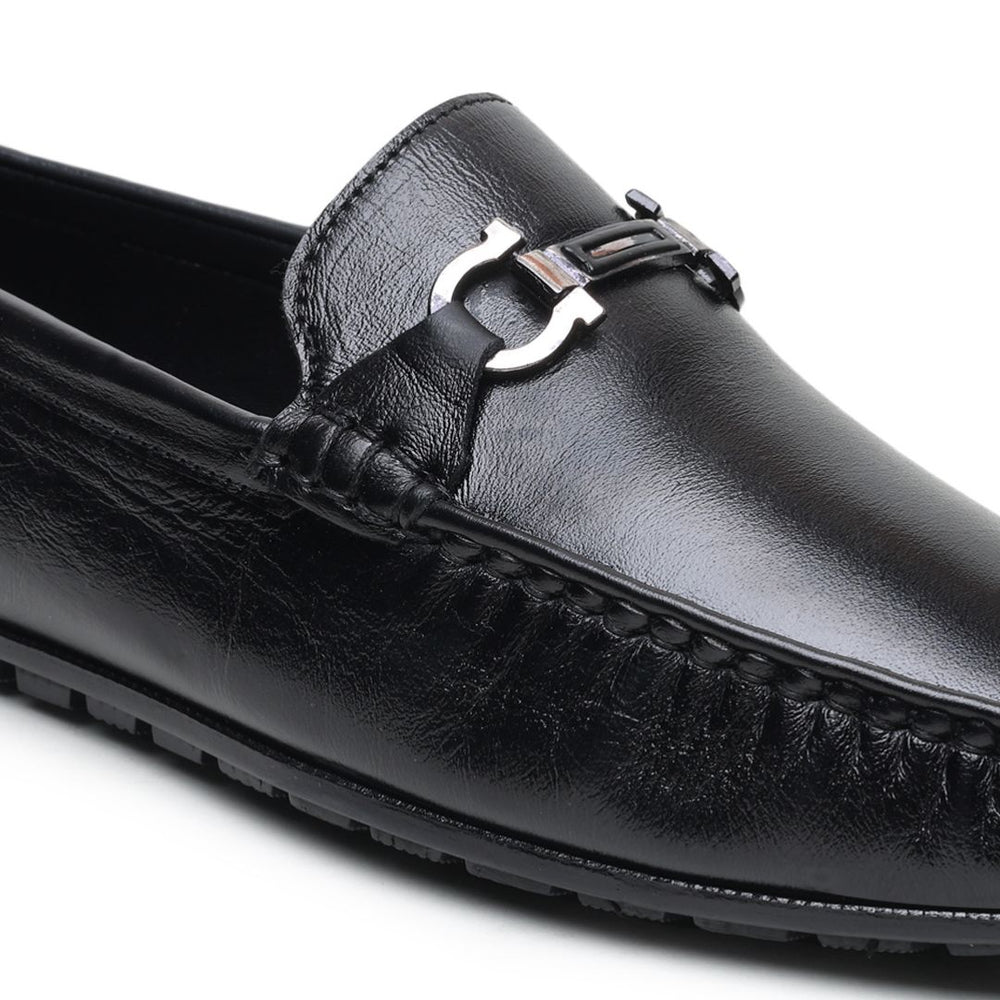 Hayes London | Belfort Driving Loafers – Black Plain Genuine Leather Men’s Shoes