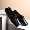 Hayes London | Belfort Driving Loafers – Black Plain Genuine Leather Men’s Shoes